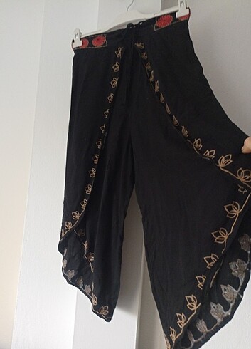 ZARA,İŞLEMELİ ŞALVAR PANTOLON 