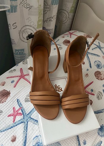 Zigi Soho Bej Deri Kadın Topuklu Sandalet
