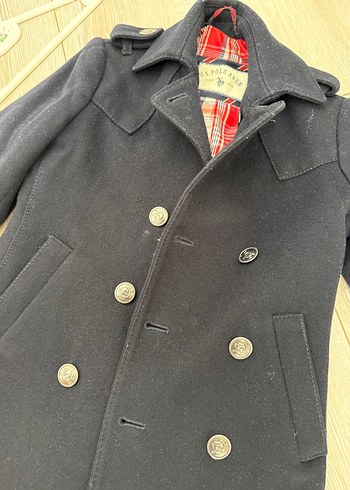 Düğmeli Siyah Erkek Midi Kaban - Görsel 3