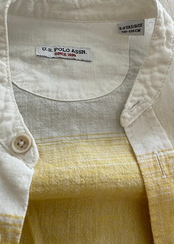 Erkek Çocuk Sarı Düğmeli Kısa Kollu Gömlek - Görsel 2