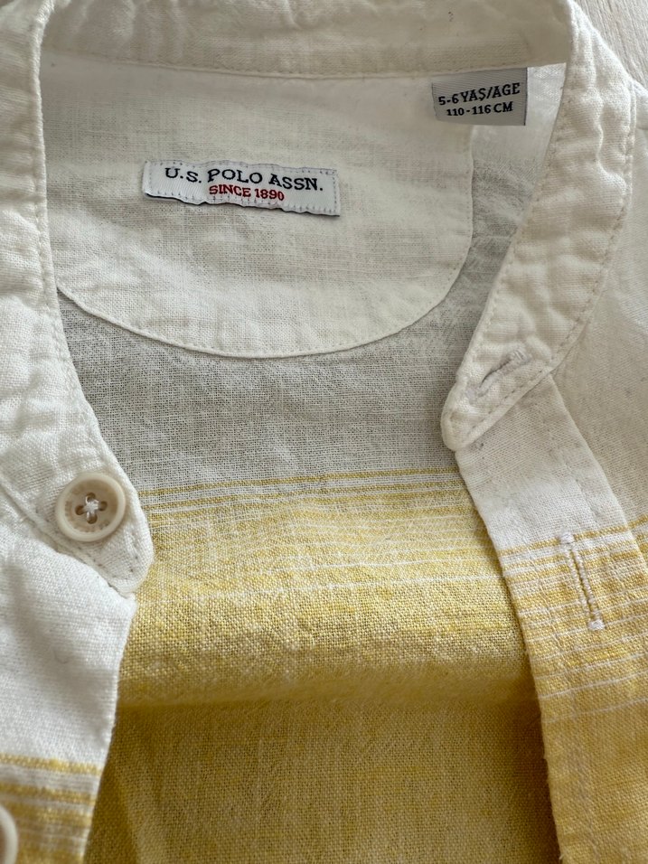 Erkek Çocuk Sarı Düğmeli Kısa Kollu Gömlek - Görsel 2