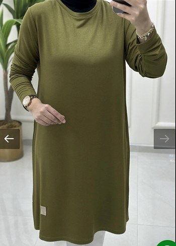 Kadın Haki Uzun Kollu Tunik - Görsel 2