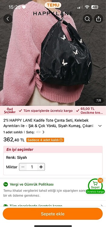 Beden Siyah Çanta
