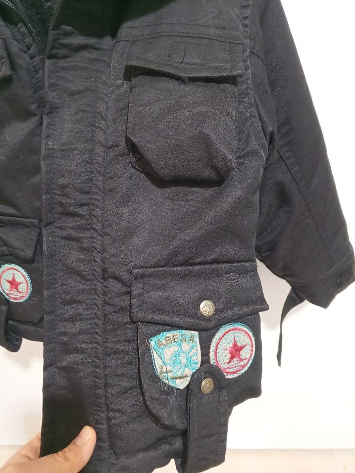 fermuarlı Siyah Erkek Çocuk  Mont - Görsel 2