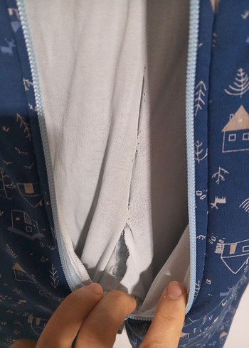 Koyu Mavi Fermuarlı Bebek Tulumu - Görsel 3