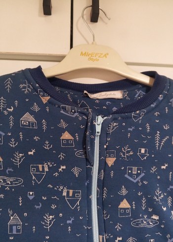 Koyu Mavi Fermuarlı Bebek Tulumu - Görsel 2