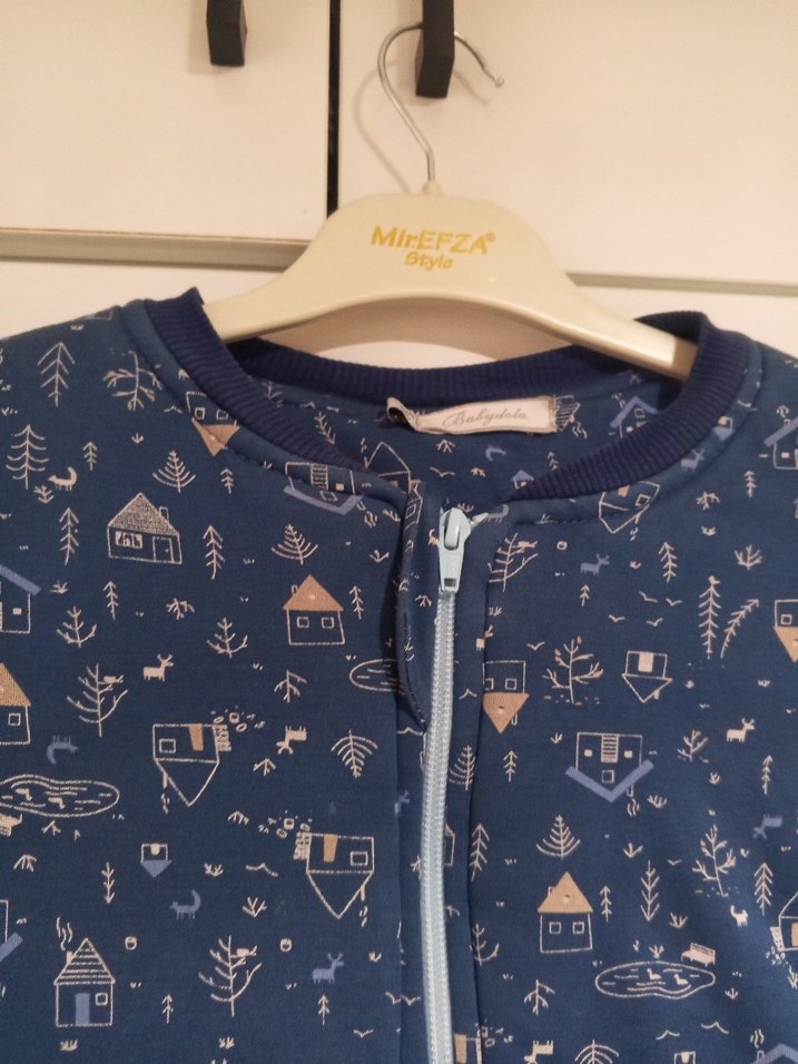 Koyu Mavi Fermuarlı Bebek Tulumu - Görsel 2