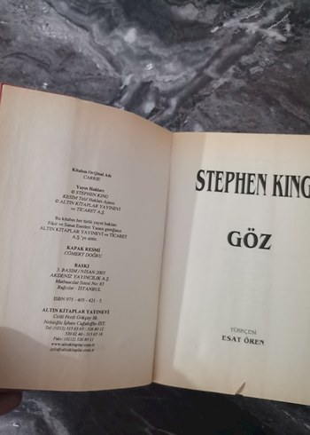 Stephen King - Göz Roman - Görsel 3