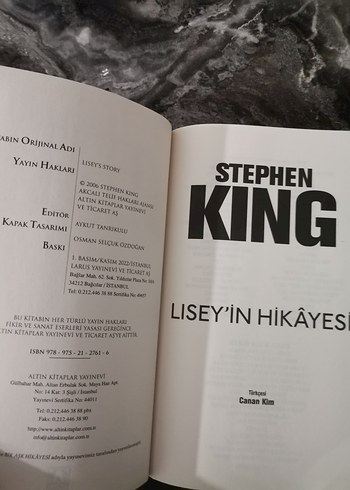 Stephen King - Lisey'in Hikayesi 1.Baskı - Görsel 3