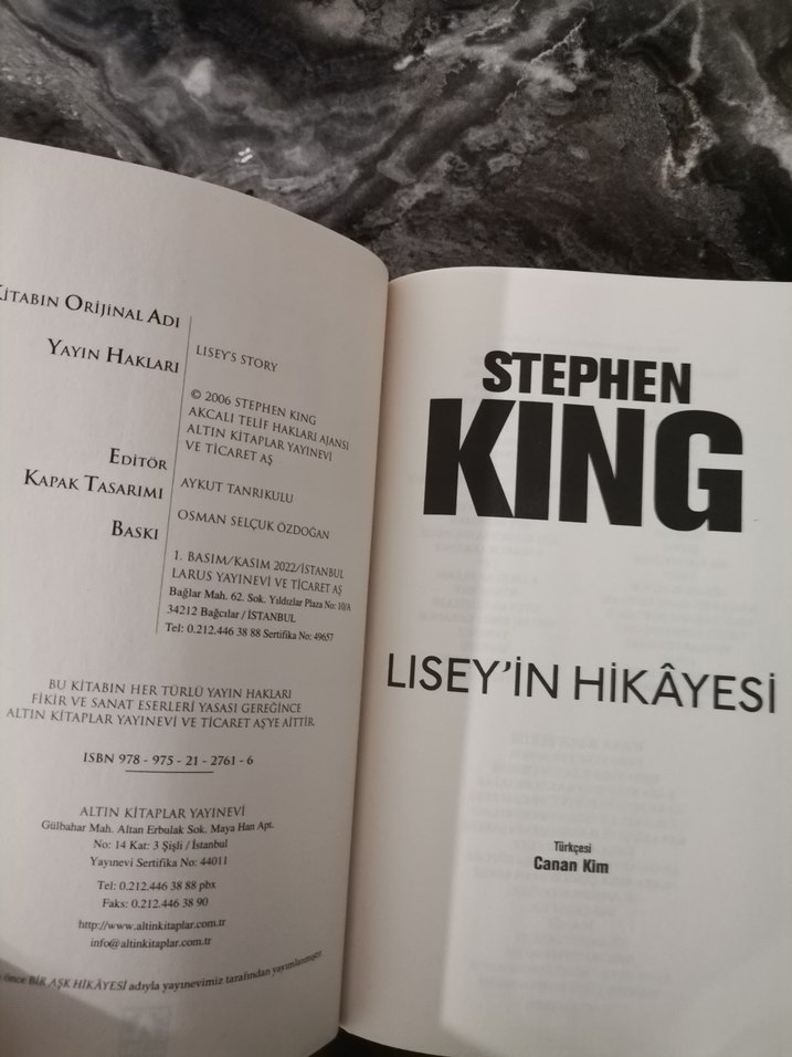 Stephen King - Lisey'in Hikayesi 1.Baskı - Görsel 3