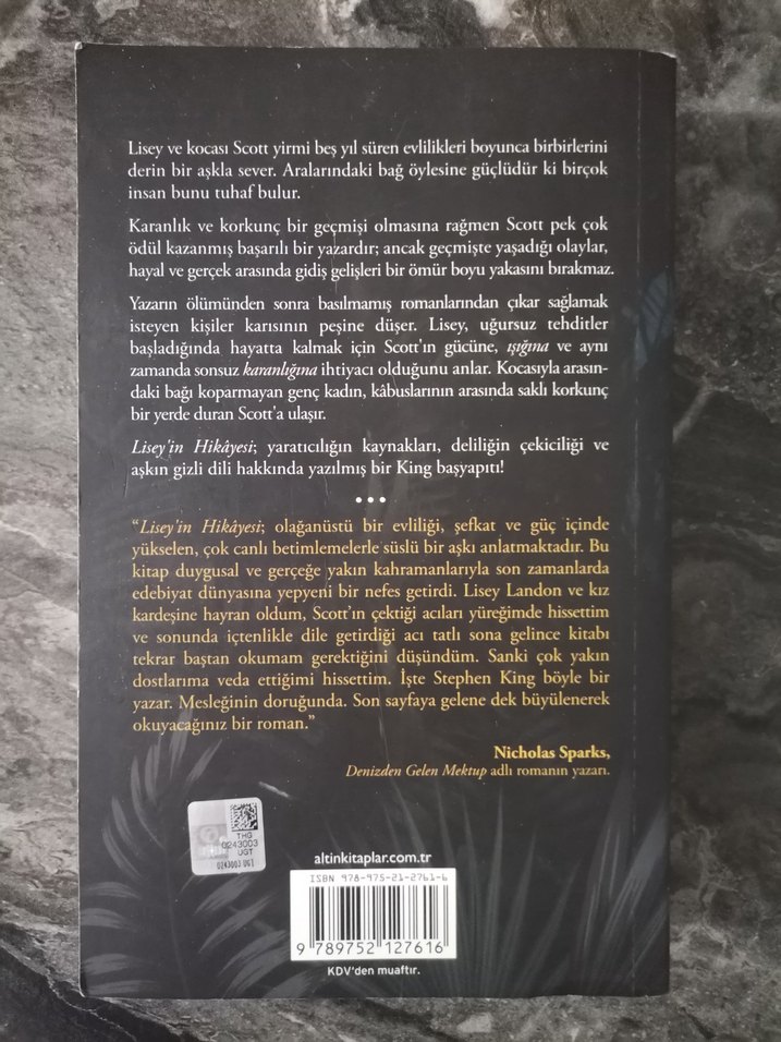 Stephen King - Lisey'in Hikayesi 1.Baskı - Görsel 2