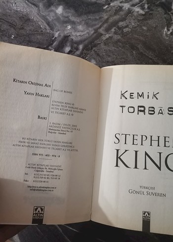 Stephen King - Kemik Torbası 3. Basım - Görsel 4