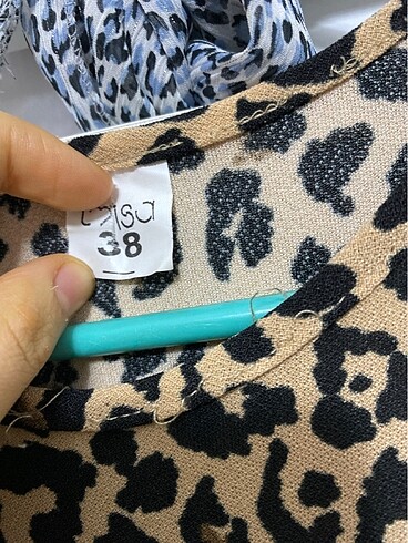 38 Beden Leopar uzun elbise