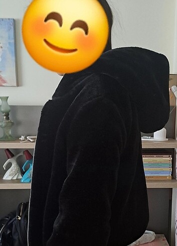 Fermuarlı astarlı peluş mont