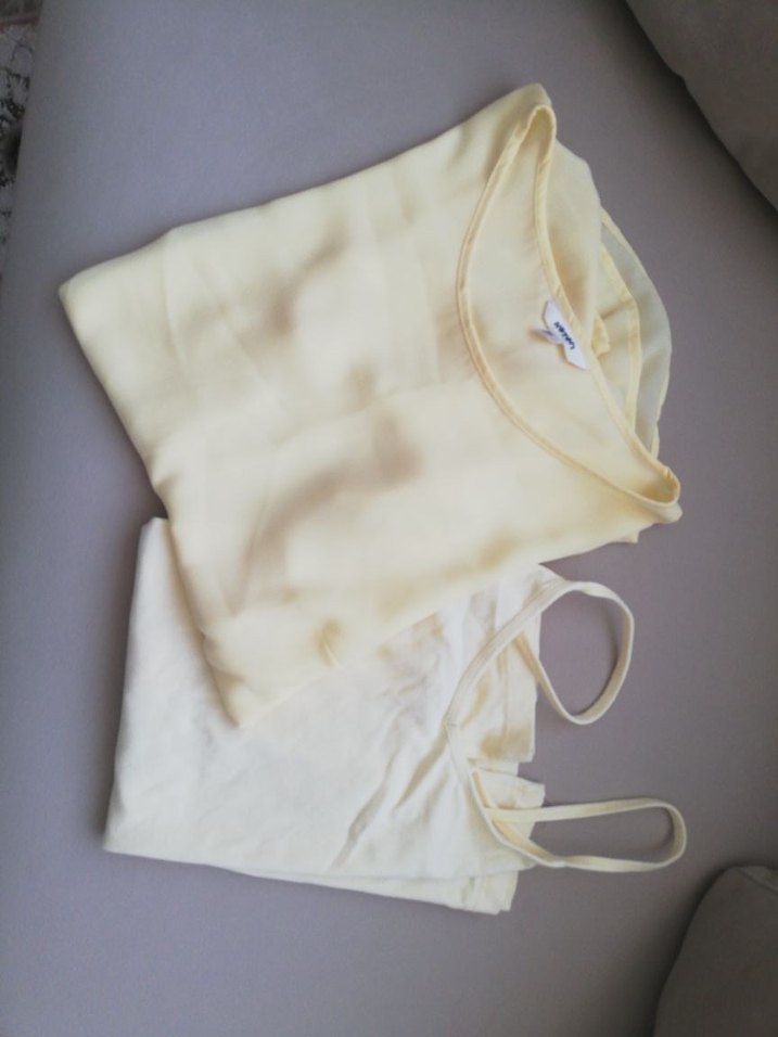 Sarı Şifon Kadın Bluz - Görsel 2