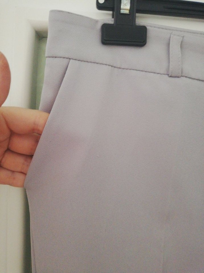 Gri  Kadın Kumaş Pantolon - Görsel 3