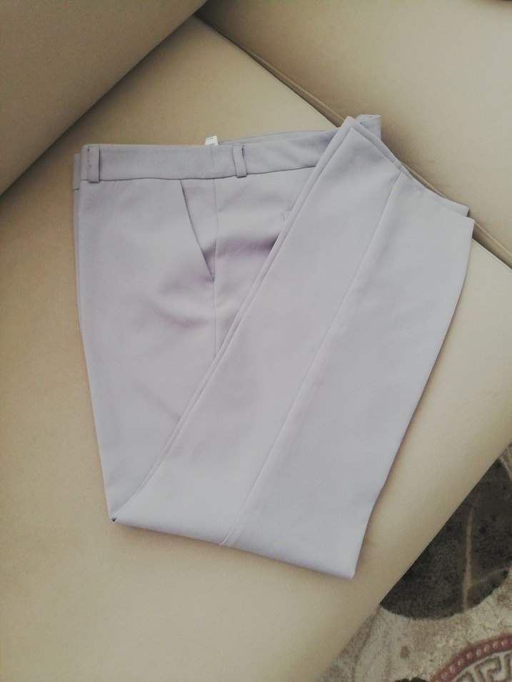 Gri  Kadın Kumaş Pantolon - Görsel 2