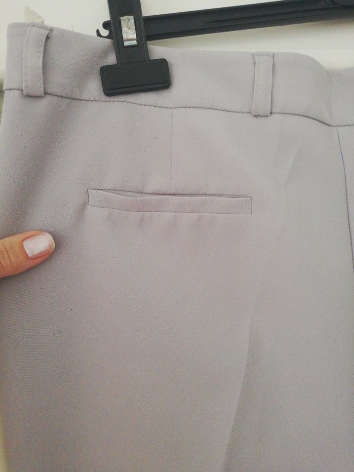 Gri  Kadın Kumaş Pantolon - Görsel 4