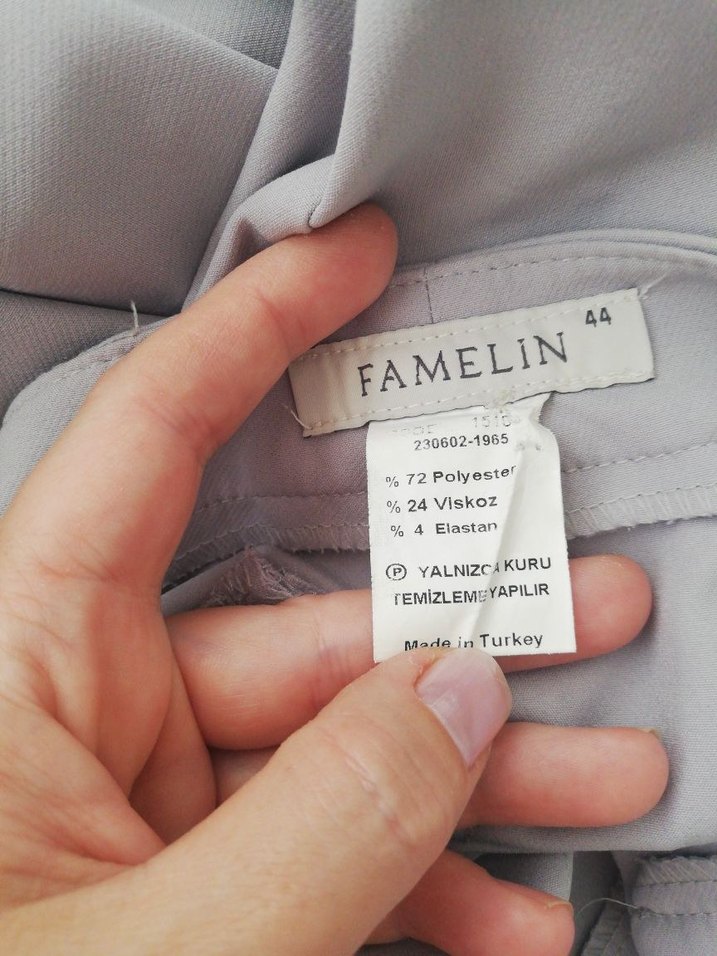 Gri  Kadın Kumaş Pantolon - Görsel 5