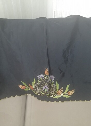 Siyah ipek mevlüt başörtüsü  - Görsel 4