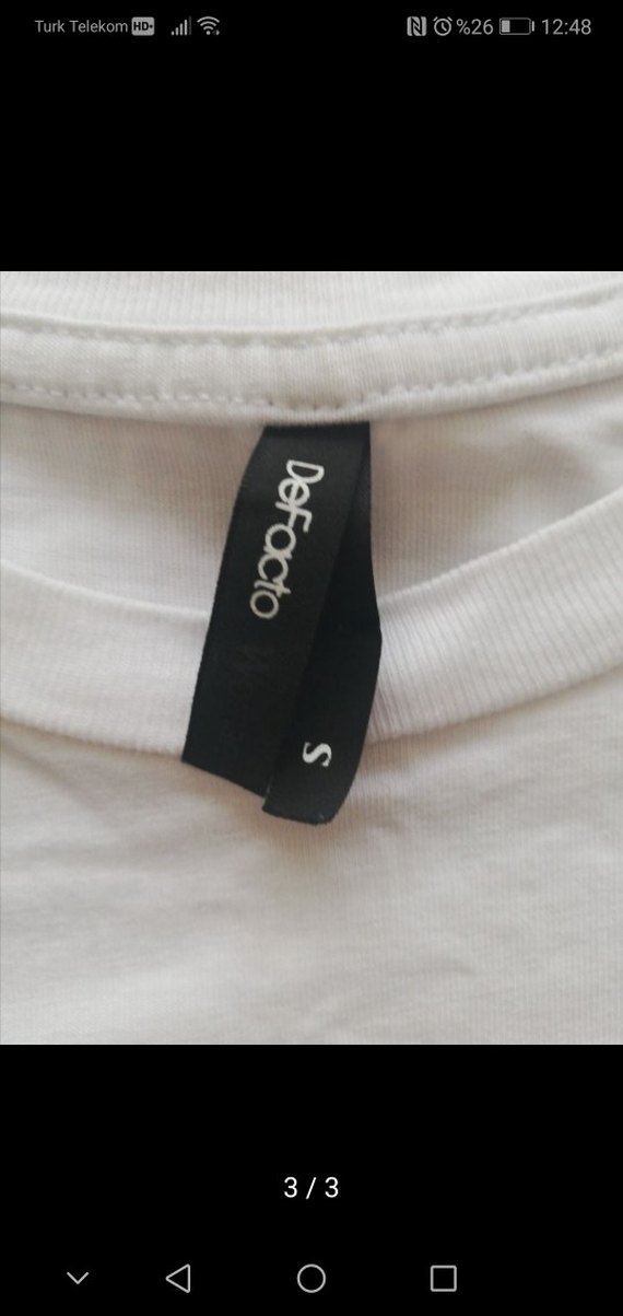 Bayan Beyaz Basic Pamuklu Tişört - Görsel 3