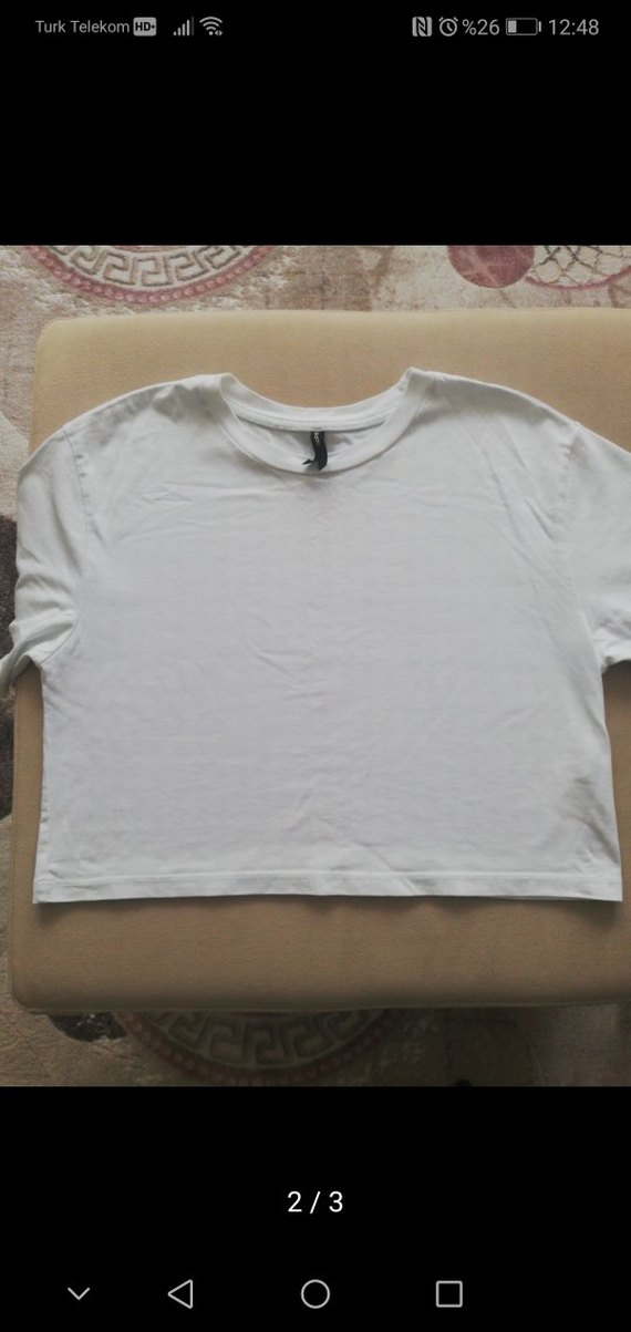 Bayan Beyaz Basic Pamuklu Tişört - Görsel 2