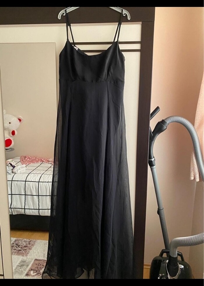 Zara Siyah Uzun Elbise - Görsel 3