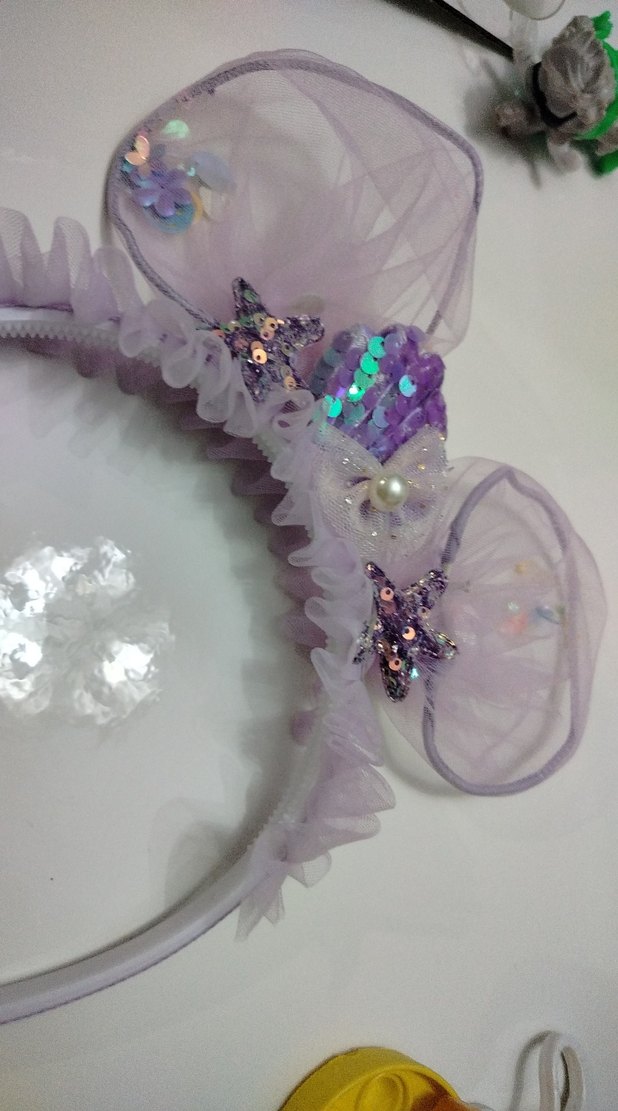 Mor Nakışlı Fiyonk Detaylı Çocuk Taç - Görsel 2