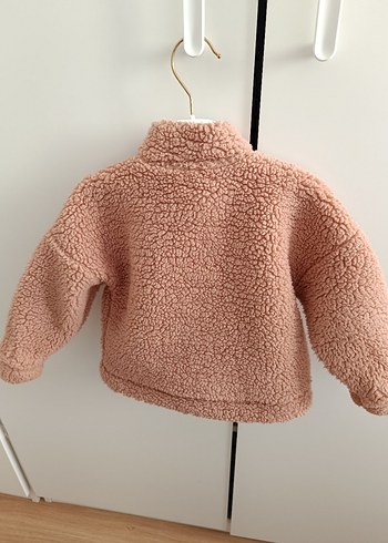 Kız Çocuk Kahverengi Peluş Mont - Görsel 3