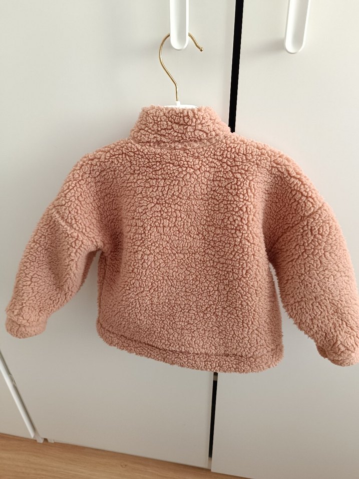 Kız Çocuk Kahverengi Peluş Mont - Görsel 3