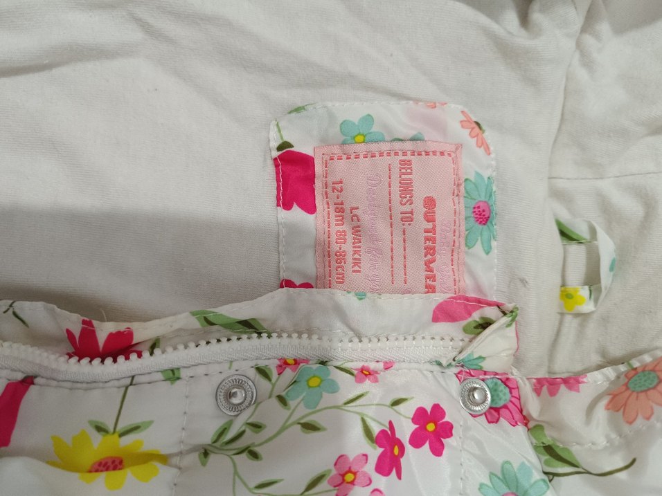 Çiçek Desenli Pastel Bebek yelek - Görsel 2