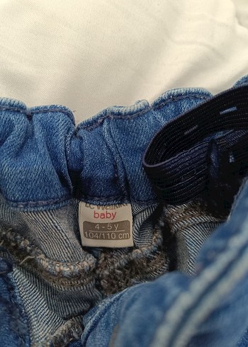 Renkli Nakışlı Düğmeli Kız Kot Pantolon - Görsel 3