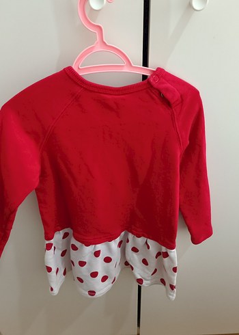 Kız Çocuk Uzun Kollu Baskılı Pamuklu Elbise - Görsel 3