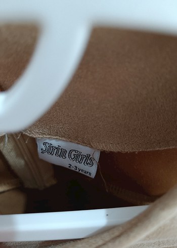 Kız Çocuk Bej Süet Kolsuz Elbise - Görsel 2