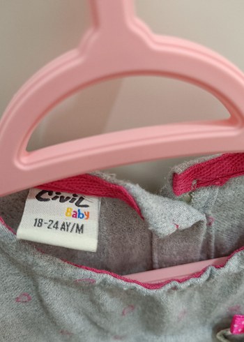 Gri Nakışlı Kız Çocuk Uzun Kollu Keten Elbise - Görsel 2