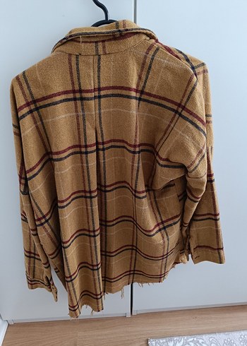 Düğmeli Cep Detaylı Rahat Kesim Kadın Gömlek - Görsel 4