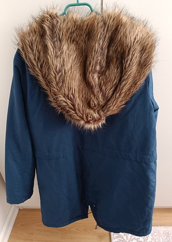 Kadın Mavi Kürklü Midi Kaban - Görsel 4