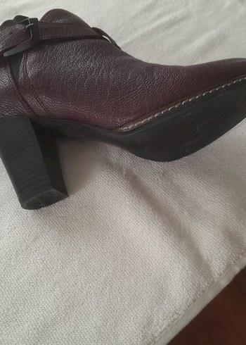 Bordo Deri Kadın Dolgu Topuk Bot - Görsel 6