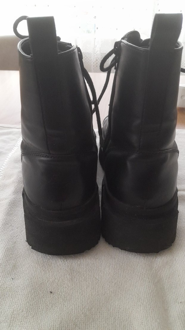 Siyah Deri Goth Stiletto Topuklu Botlar - Görsel 4