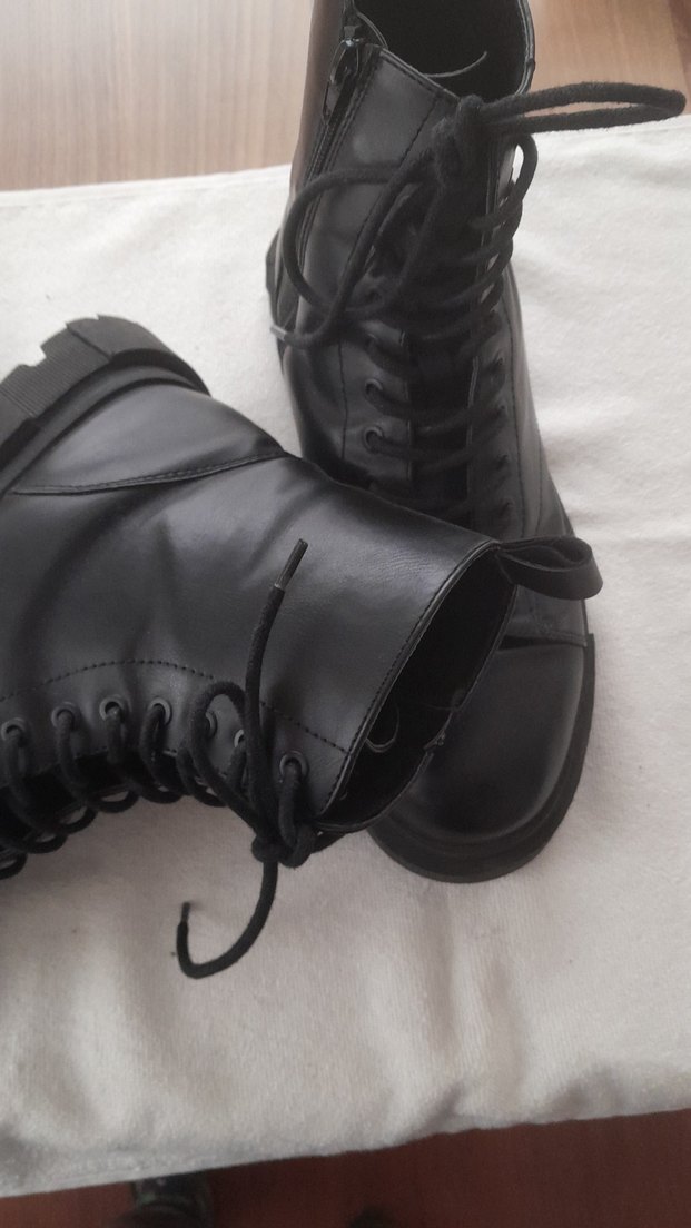 Siyah Deri Goth Stiletto Topuklu Botlar - Görsel 3