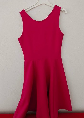 Pembe Midi Kolsuz bisiklet Yaka Kadın Elbise - Görsel 3