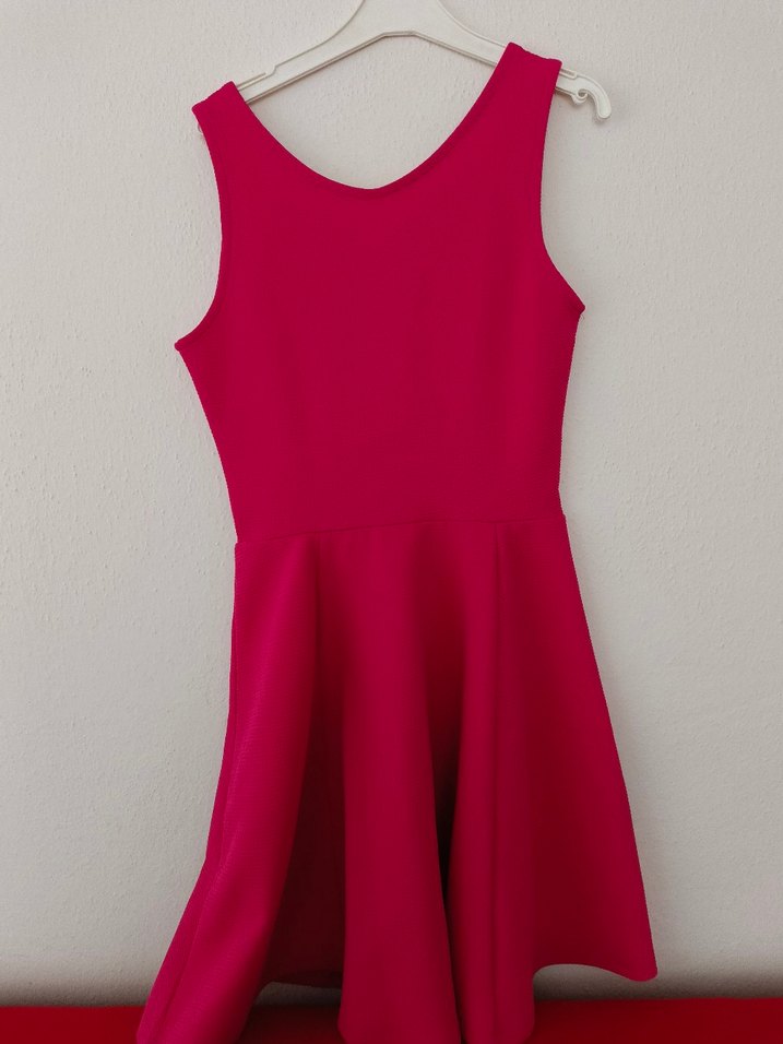 Pembe Midi Kolsuz bisiklet Yaka Kadın Elbise - Görsel 3