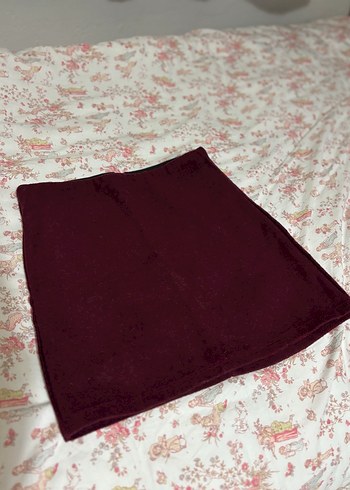 s Beden Bordo Kadın Mini Etek
