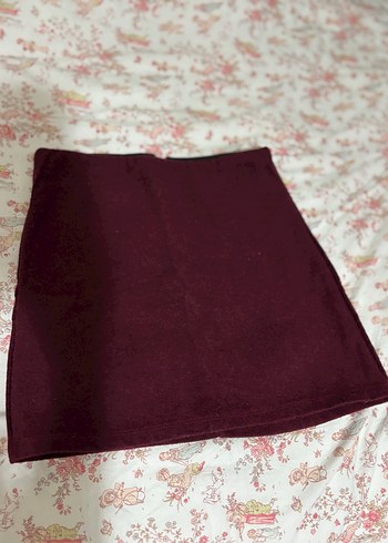 Bordo Kadın Mini Etek