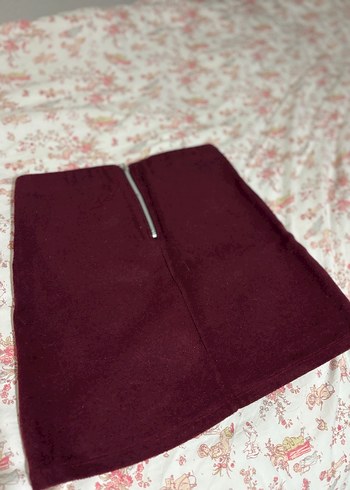 Diğer Bordo Kadın Mini Etek