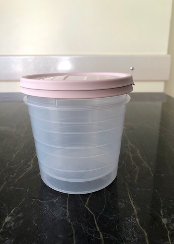 Beden Pastel Pembe Kapaklı Plastik Saklama Kabı Seti