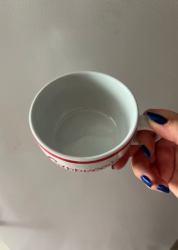 Kütahya Porselen Renkli Baskılı Beyaz Cappuccino Fincanı