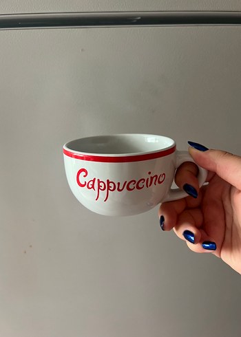 Renkli Baskılı Beyaz Cappuccino Fincanı