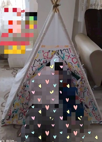 Çocuklar için Renkli Harf Desenli Oyun Çadırı - Görsel 3