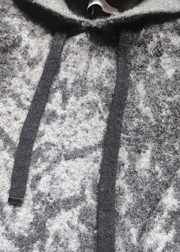 Gri Kapüşonlu Bağcıklı çocuk Kazak - Görsel 3